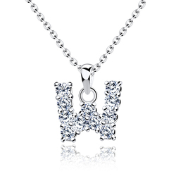 Necklace Silver W Shape SSLPE-W